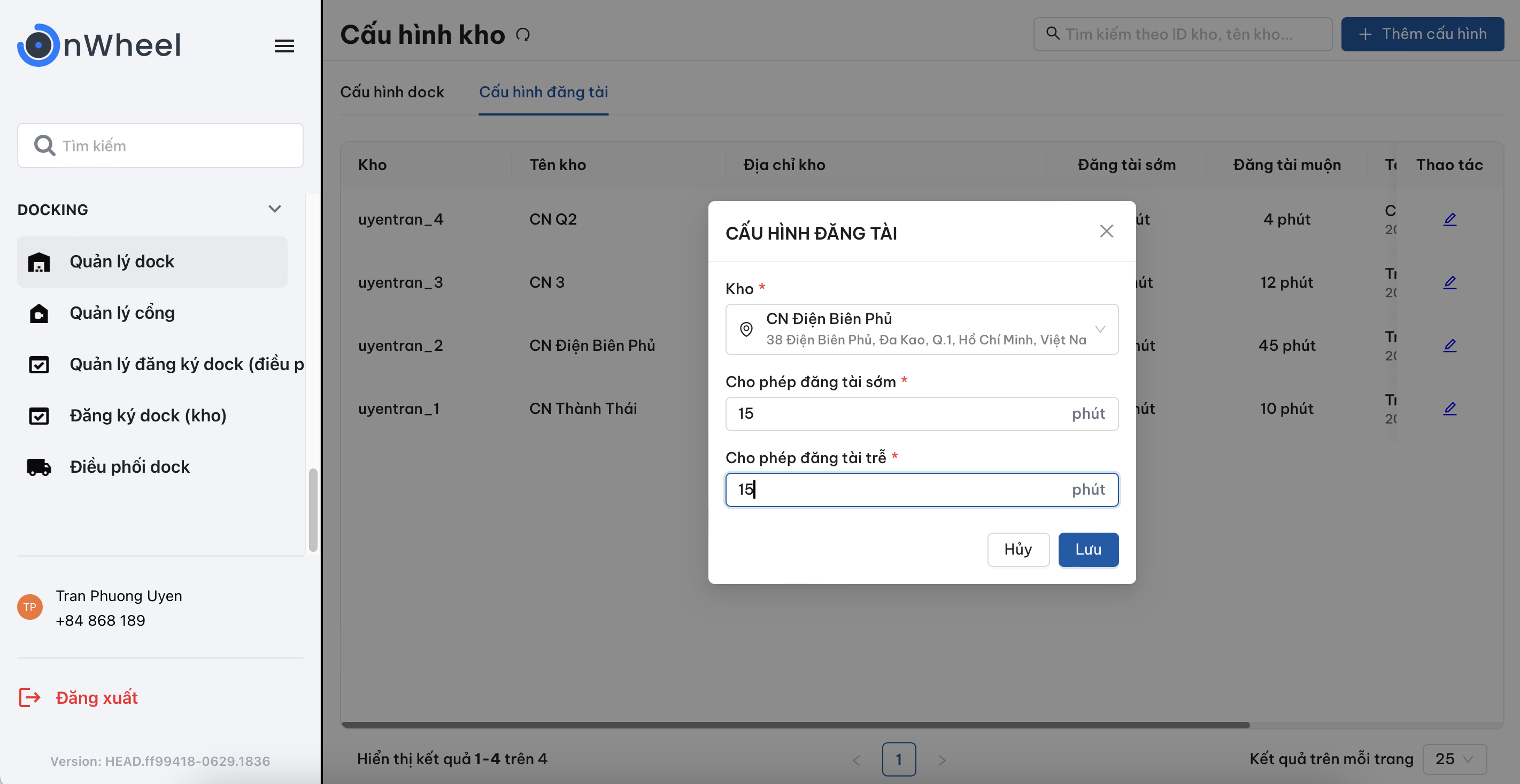 Popup cấu hình đăng tài
